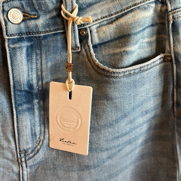 KanCan Parker Bootcut Jeans Size 13/30 Light Wash Split Hemline High Rise - Picture 8 of 15